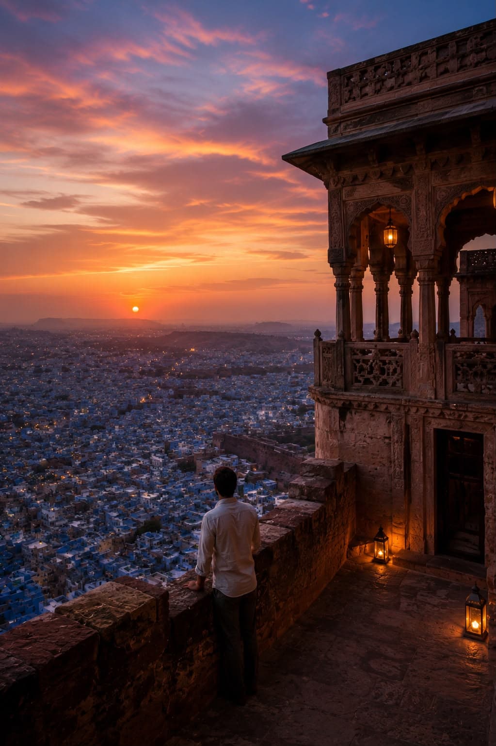 Mehrangarh Fort overlooking the Blue City of Jodhpur