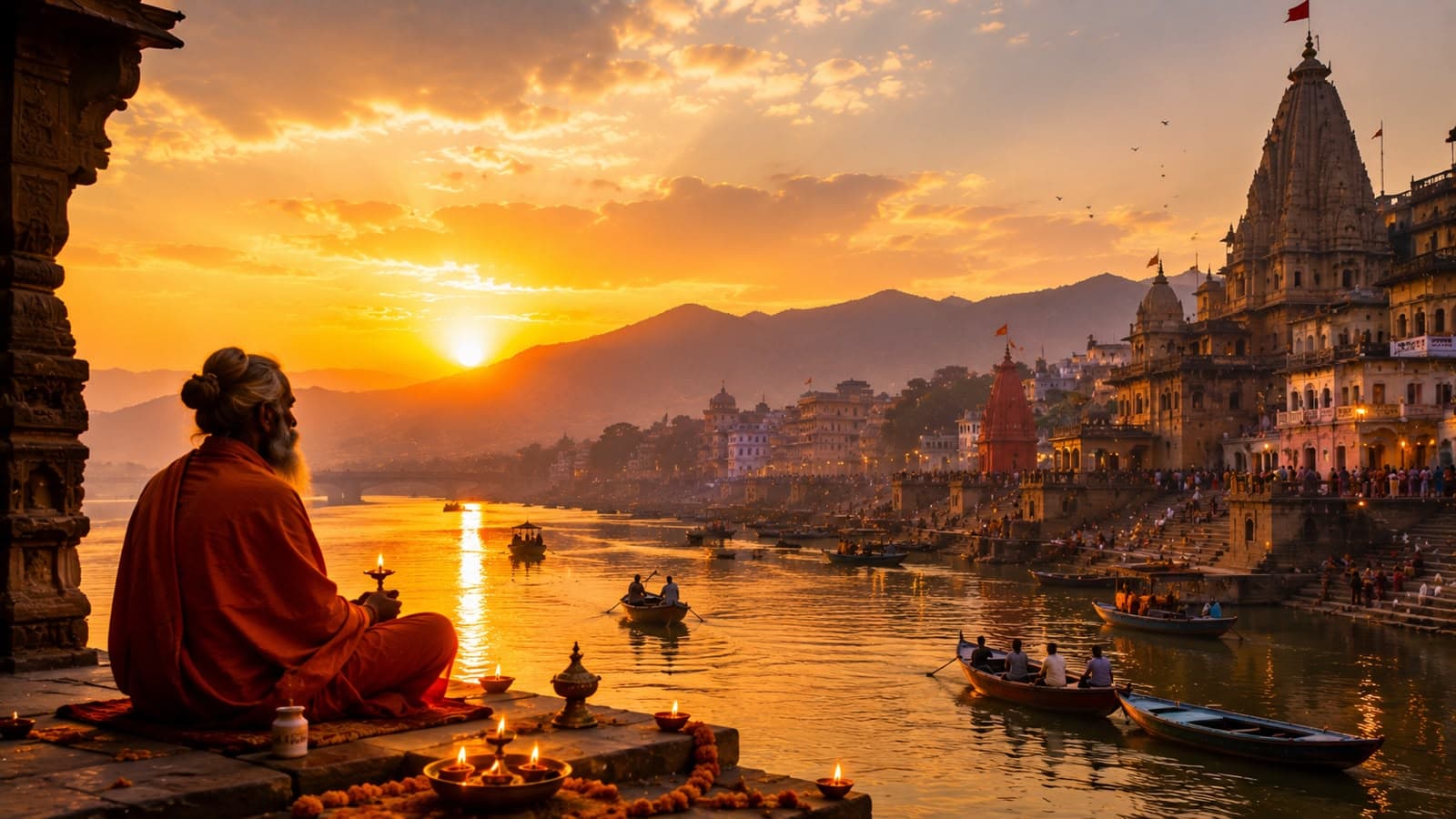 Serene landscape of Spiritual India representing ancient wisdom